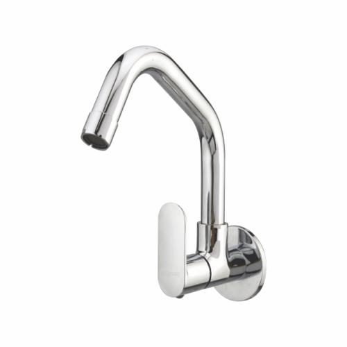 Sink Cock with Swinging Spout & Wall Flange Chrome